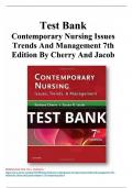 Test Bank for Contemporary Nursing&colon; Issues&comma; Trends&comma; & Management 7th Edition by Barbara Cherry & Susan R&period; Jacob ISBN 9780323390224 &vert; Complete Solution Guide A&plus;