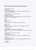 Nebraska Life and Health Insurance Exam Questions And Answers Rated A&plus; New Update Assured Satisfaction