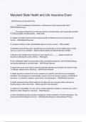 Maryland State Health and Life Insurance Exam Questions And Answers Rated A&plus; New Update Assured Satisfaction