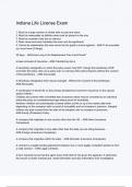 Indiana Life License Exam Questions And Answers Rated A&plus; New Update Assured Satisfaction