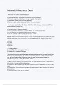 Indiana Life Insurance Exam Questions And Answers Rated A&plus; New Update Assured Satisfaction