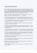 Insurance Exam Part 2 Questions And Answers Rated A&plus; New Update Assured Satisfaction
