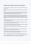Indiana Life & Health Insurance Exam Review Questions And Answers Rated A&plus; New Update Assured Satisfaction