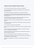 Indiana Life and Health Producer Exam Questions And Answers Rated A&plus; New Update Assured Satisfaction