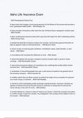 Idaho Life Insurance Exam Questions And Answers Rated A&plus; New Update Assured Satisfaction