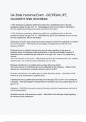 GA State Insurance Exam - GEORGIA LIFE&comma; ACCIDENT AND SICKNESS Questions And Answers Rated A&plus; New Update Assured Satisfaction