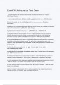 ExamFX Life Insurance Final Exam Questions And Answers Rated A&plus; New Update Assured Satisfaction