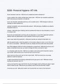 B260- Personal Hygiene- ATI Info Questions & 100&percnt; Verified Correct Answers with complete solutions &lpar;Latest update 2024 2025