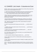 A&period;D&period; BANKER  Life & Health - Comprehensive Exam Questions And Answers Rated A&plus; New Update Assured Satisfaction