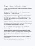 Chapter 8 lesson 4 Indiana laws and rules Questions And Answers Rated A&plus; New Update Assured Satisfaction
