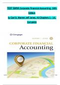 TEST BANK For Corporate Financial Accounting&comma; 16th Edition by Carl S&period; Warren Jeff Jones&comma; Verified Chapters 1 - 14&comma; Complete Newest Version