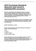AICE Psychology Biological Approach fully solved & updated&lpar;100- accuracy&rpar;&period;