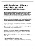 AICE Psychology Milgram Study fully solved & updated&lpar;100- accuracy&rpar;&period;