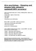 Aice psychology - Sleeping and dreams fully solved & updated&lpar;100- accuracy&rpar;&period;