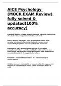 AICE Psychology &lpar;MOCK EXAM Review&rpar; fully solved & updated&lpar;100- accuracy&rpar;&period;