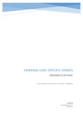 CRIMINAL LAW: SPECIFIC CRIMES  REVISION STUDY PACK