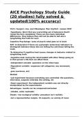 AICE Psychology Study Guide &lpar;20 studies&rpar; fully solved & updated&lpar;100- accuracy&rpar;&period;