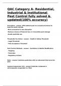 QAC Category A- Residential&comma; Industrial & Institutional Pest Control fully solved & updated&lpar;100&percnt; accuracy&rpar;