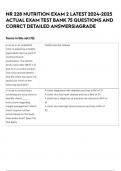 NR 228 NUTRITION EXAM 2 LATEST 2024-2025 ACTUAL EXAM TEST BANK 75 QUESTIONS AND CORRCT DETAILED ANSWERS&vert;AGRADE