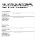 NR 228 NUTRITION EXAM 2 LATEST 2024-2025 ACTUAL EXAM TEST BANK 75 QUESTIONS AND CORRCT DETAILED ANSWERS&vert;AGRADE