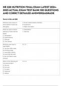NR 228 NUTRITION FINAL EXAM LATEST 2024-2025 ACTUAL EXAM TEST BANK 100 QUESTIONS AND CORRCT DETAILED ANSWERS&vert;AGRADE