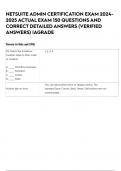NETSUITE ADMIN CERTIFICATION EXAM 2024-2025 ACTUAL EXAM 150 QUESTIONS AND CORRECT DETAILED ANSWERS &lpar;VERIFIED ANSWERS&rpar; &vert;AGRADE