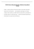 Essay NR 391 Week 1 Discussion Question: Models of Transcultural Nursing (NR391) 