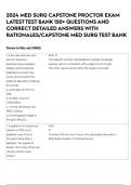 2024 MED SURG CAPSTONE PROCTOR EXAM LATEST TEST BANK 150&plus; QUESTIONS AND CORRECT DETAILED ANSWERS WITH RATIONALES&sol;CAPSTONE MED SURG TEST BANK