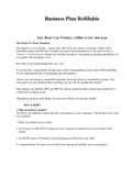 Business Plan Refillable Project