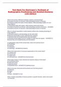 Test Bank For Bontrager's Textbook of Radiographic Positioning and Related Anatomy 11th Edition