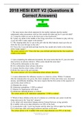 2018 HESI EXIT V2 &lpar;Questions & Correct Answers&rpar;