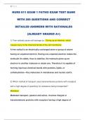 NURS 611 EXAM 1 PATHO EXAM TEST BANK  WITH 200 QUESTIONS AND CORRECT  DETAILED ANSWERS WITH RATIONALES  &lpar;ALREADY GRADED A&plus;&rpar; 