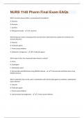 NURS 1140 Pharm Final Exam EAQs  &lpar;Questions & Answers&rpar; Rated 100&percnt;