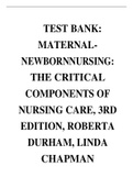 Test Bank: Maternal-Newborn Nursing: The Critical Components of Nursing Care, 3rd Edition, Roberta Durham, Linda Chapman