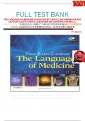 FULL TEST BANK THE LANGUAGE OF MEDICINE 9TH EDITION BY DAVI-ELLEN CHABNER BA MAT &lpar;AUTHOR&rpar; LATEST UPDATE QUESTIONS AND ANSWERS GRADED A&plus;      