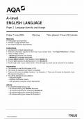 AQA A-LEVEL ENGLISH LANGUAGE QUESTION PAPER 2024&comma;&lpar;Paper 2&semi;Language diversity and change&rpar;7702&sol;02