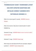 PHARMACOLOGY EXAM 1 RASMUSSEN LATEST  2024 WITH UPDATED QUESTIONS AND  DETAILED CORRECT ANSWERS WITH  RATIONALES &lpar;GRADED A&plus;&rpar; 