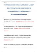 PHARMACOLOGY EXAM 2 RASMUSSEN LATEST  2024 WITH UPDATED QUESTIONS AND  DETAILED CORRECT ANSWERS WITH  RATIONALES &lpar;GRADED A&plus;&rpar; 