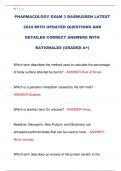 PHARMACOLOGY EXAM 3 RASMUSSEN LATEST  2024 WITH UPDATED QUESTIONS AND  DETAILED CORRECT ANSWERS WITH  RATIONALES &lpar;GRADED A&plus;&rpar; 