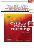 FULL TEST BANK Introduction to Critical Care Nursing 4th Edition by Mary Lou Sole &lpar;Author&rpar; Questions And Answers Graded A&plus;   