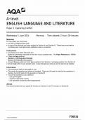 AQA A-LEVEL ENGLISH LANGUAGE AND LITERATURE QUESTION PAPER 2024&lpar;Paper 2&semi;Exploring Conflict&rpar; &lpar;7702&sol;2&rpar;