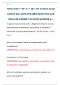 PHTLS POST TEST 9TH EDITION ACTUAL EXAM  LATEST 2024 WITH UPDATED QUESTIONS AND  DETAILED CORRECT ANSWERS &lpar;GRADED A&plus;&rpar; 