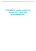 MATH 215 Introduction to Statistics  Assignment 2 &lpar;score 98&percnt;&rpar;  Athabasca University 