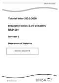 Descriptive statistics and probability STA1501 Semester 2 Department of Statistics Solutions to Assignment 02