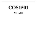 COS1501 MEMO