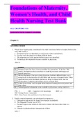 Foundations of Maternity&comma; Women&rsquo;s Health&comma; and Child Health Nursing Test Bank ALL CHAPTERS 1-55&period;    QUESTIONS WITH CORRECT ANSWERS&period;