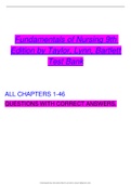 Fundamentals of Nursing 9th  Edition by Taylor&comma; Lynn&comma; Bartlett Test Bank ALL CHAPTERS 1-46 QUESTIONS WITH CORRECT ANSWERS&period;