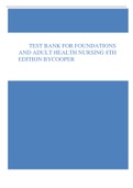 TEST BANK FOR FOUNDATIONS  AND ADULT HEALTH NURSING 8TH  EDITION BY COOPER