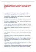 Ethical & Legal Issues in Canadian Nursing 4th Edition By Margaret Keatings &lpar;Test Bank Latest Edition 2023-24&rpar;