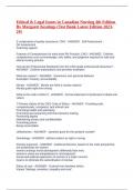 Ethical & Legal Issues in Canadian Nursing 4th Edition By Margaret Keatings &lpar;Test Bank Latest Edition 2023-24&rpar;